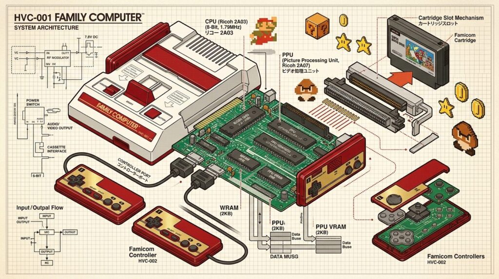 🎮 ファミコン徹底解説！伝説のハードを支えた天才的な設計思想と技術
