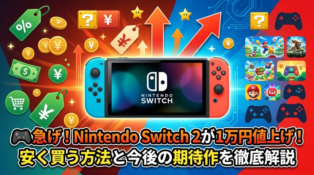 🎮急げ！Nintendo Switch 2が1万円値上げ！安く買う方法と今後の期待作