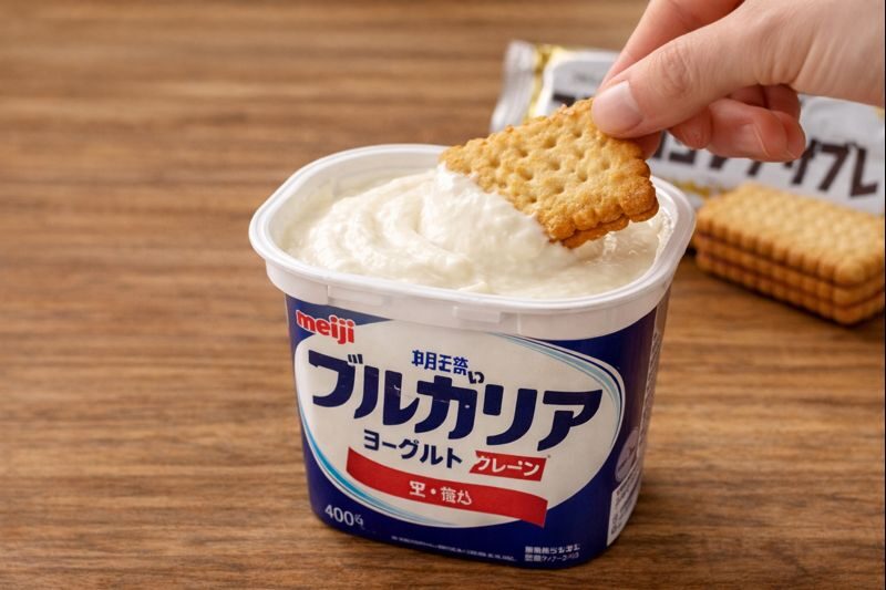 ヨーグルトとココナッツサブレで作ったチーズケーキ風デザート