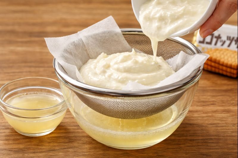 ヨーグルトとココナッツサブレで作ったチーズケーキ風デザート